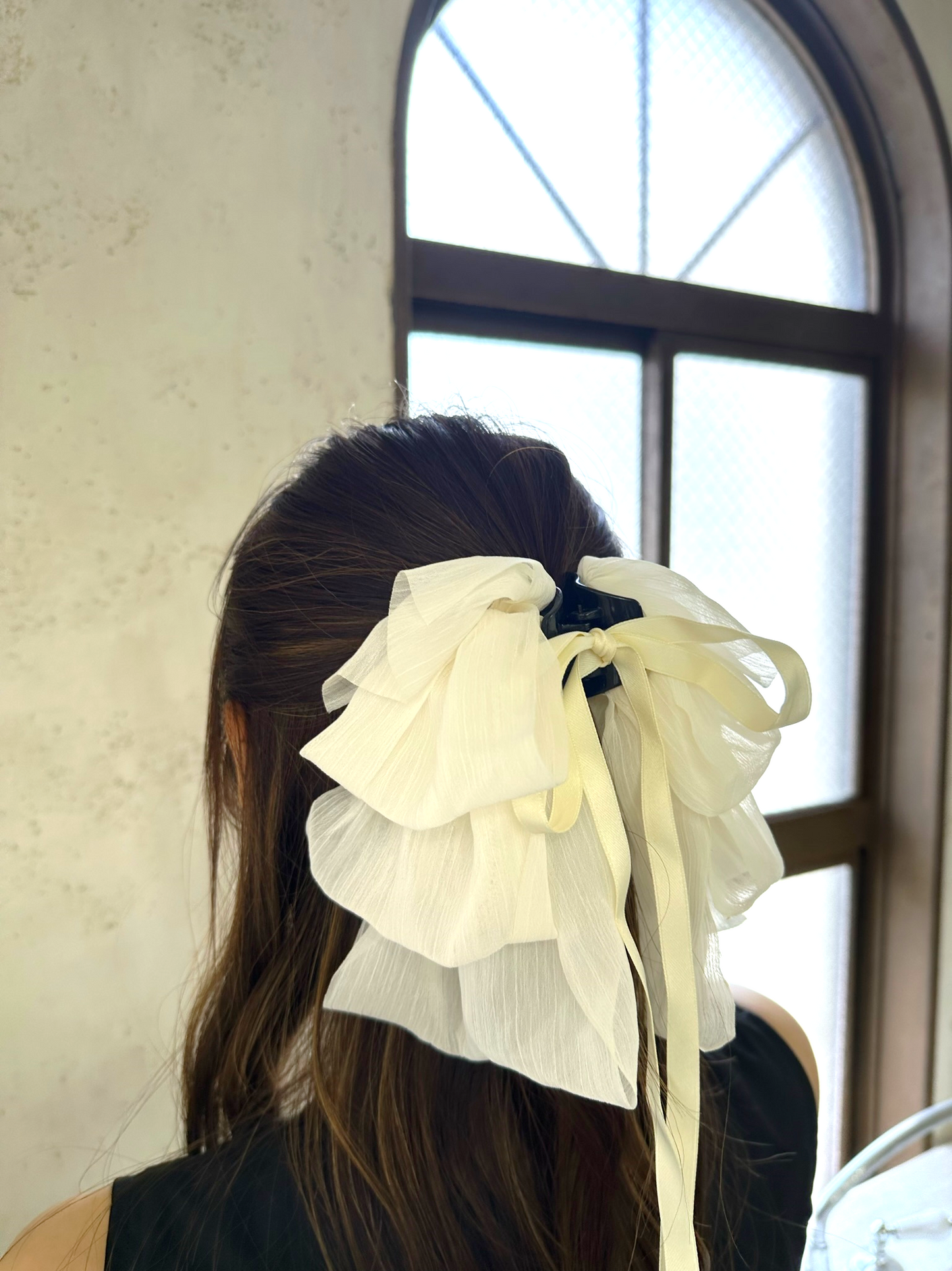 チュールリボンヘアクリップ