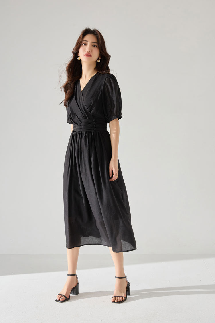 3カラー展開シフォンフレアワンピース