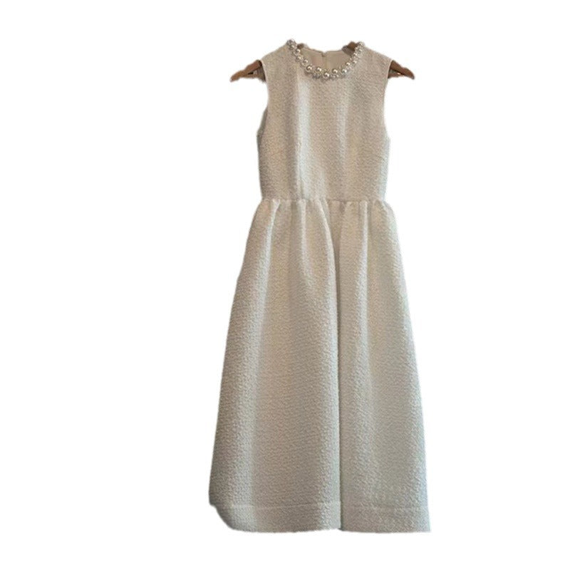 パールネックフレアワンピース