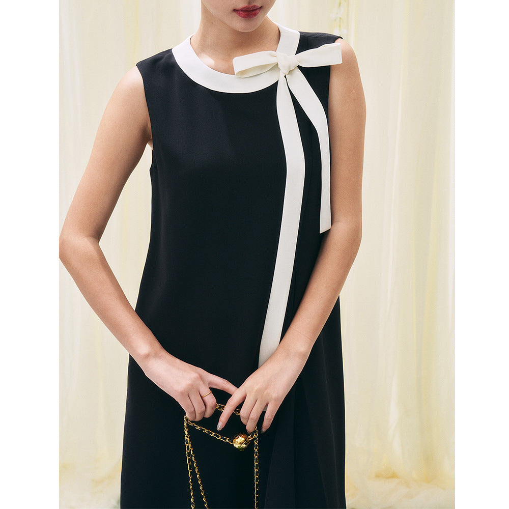 フレンチリボンブラックワンピース