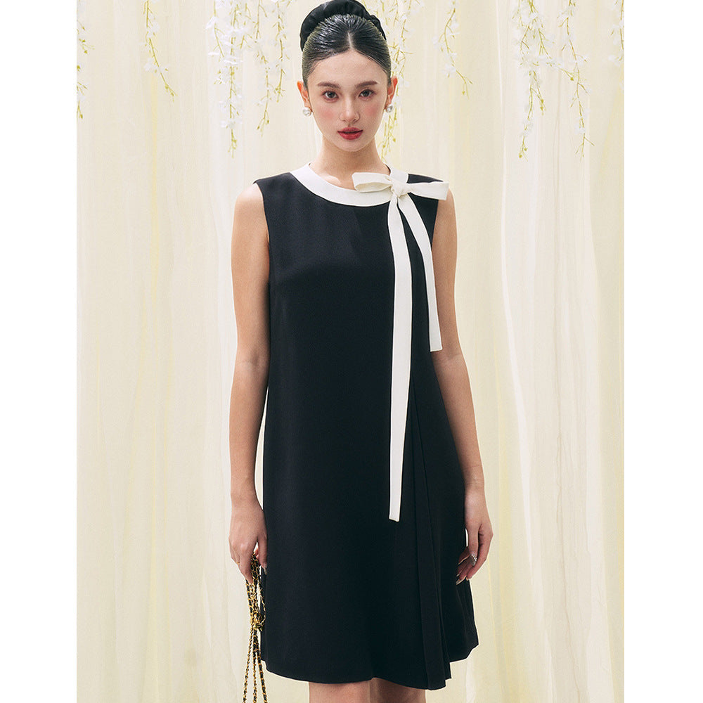 フレンチリボンブラックワンピース