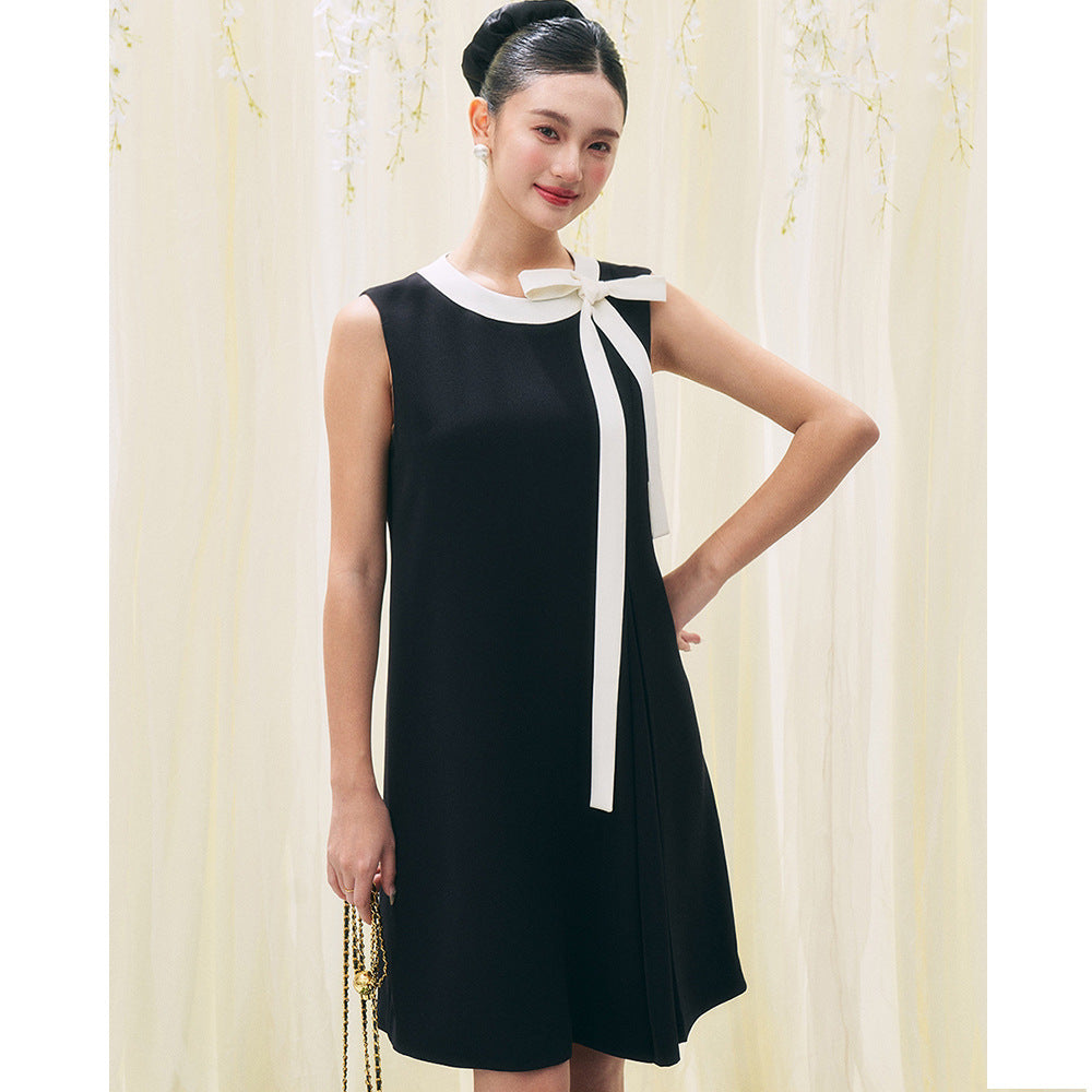 フレンチリボンブラックワンピース
