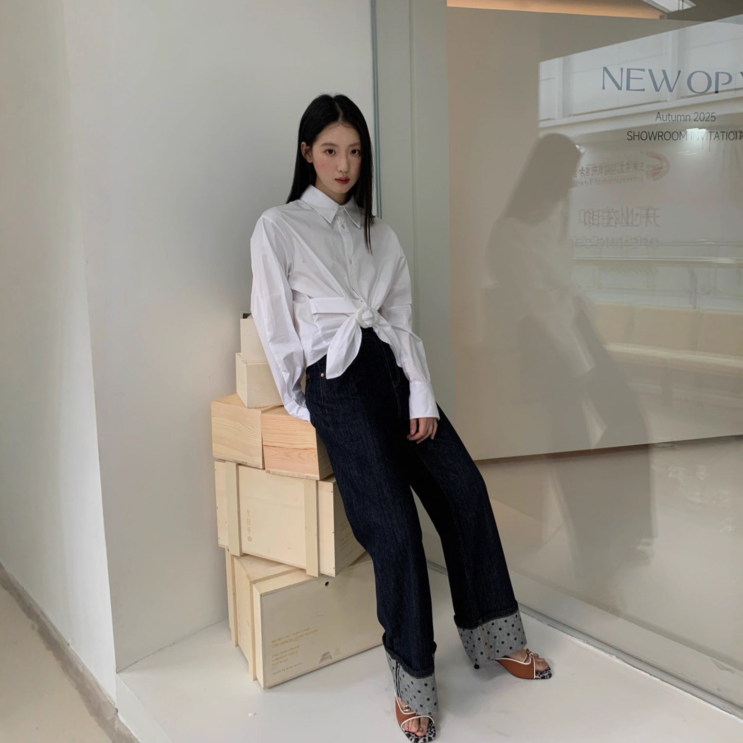 ドット切り替えしデニム